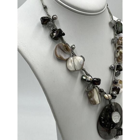 Silpada Sterling Silver Pretty Mother of Pearl Shell Boardwalk Necklace N2098 - Picture 9 of 14